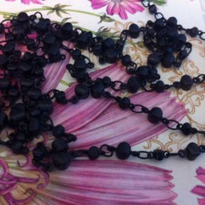 Chain Matte Black GRAPHITE plated Vintage Style asian lantern beaded chain