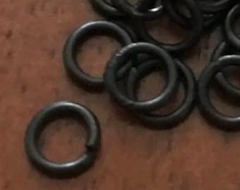 Jump rings ROUND 18-20g gauge 5mm 6mm or 8mm matte black plated
