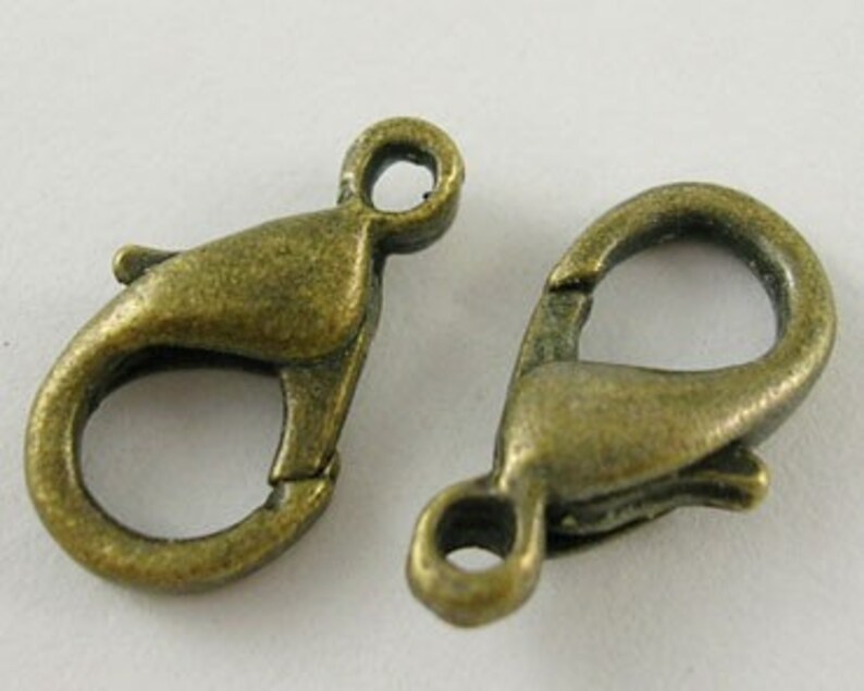 I32 Lobster Claw Clasps Antique Brass Color 12mm 12pcs Etsy