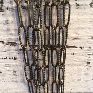 Chain Victorian Style High Quality Large link STAMPED design antique bronze 15x5mmelongated oval link chain