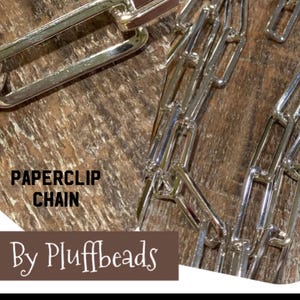 Chain  PAPERCLIP Large link High Quality Large link PAPERCLIP 25 x 9mm Bright shiny silver color plated elongated oval link chain