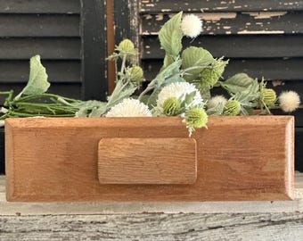 vintage heavy wood drawer with handle, dove tail