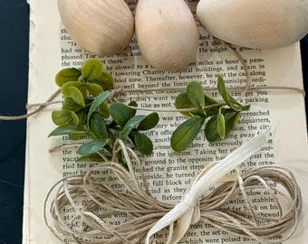 wood eggs diy book page kit - small eggs