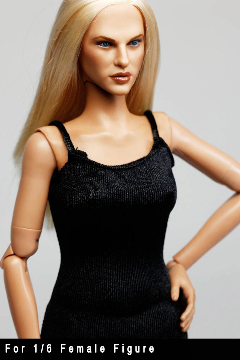 gc0173 Black Tight Fit Fashion Designer Dress for 16 Female Figure 12 Tall Doll