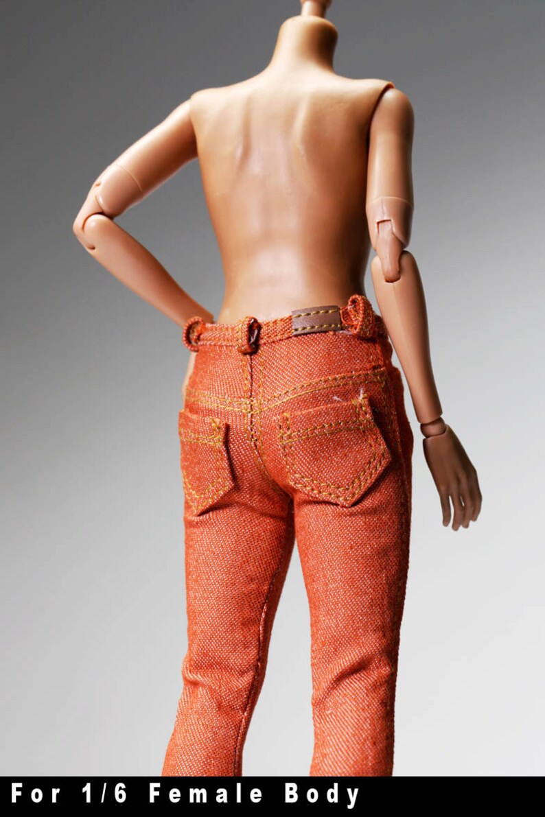 gc0167 Orange Brown slim fit fashion pants Jeans for 16 female action figure 12 Tall Doll