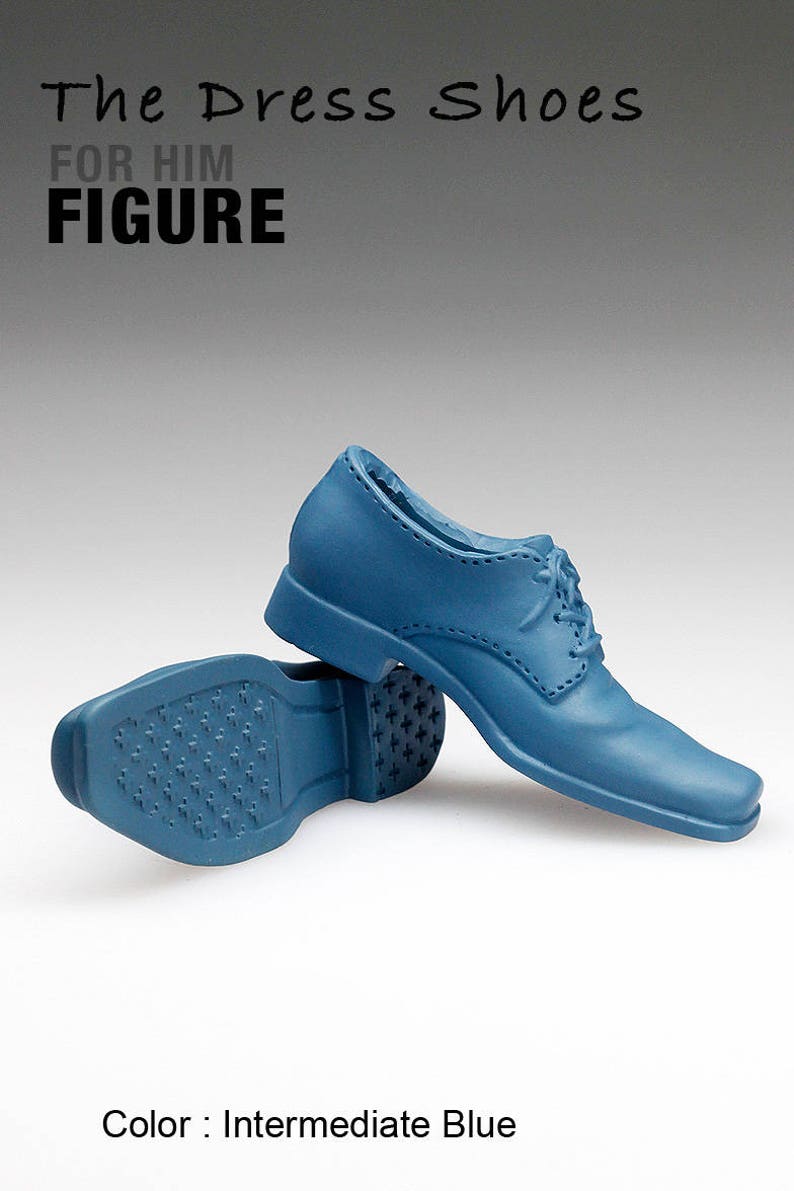 ms1002-07 Intermediate Blue Dress Shoes for 16 Figure Enterbay Hot Toys TTL 12 Tall Doll Plastic