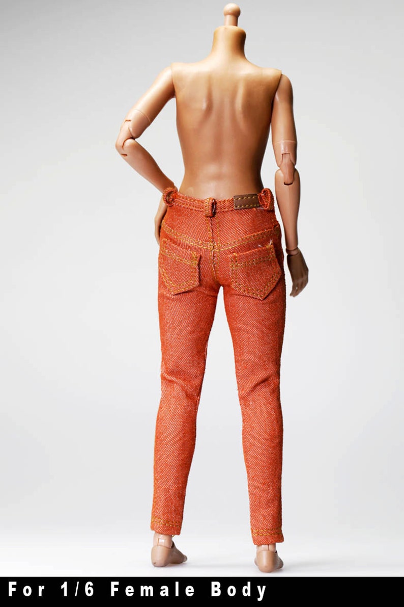 gc0167 Orange Brown slim fit fashion pants Jeans for 16 female action figure 12 Tall Doll