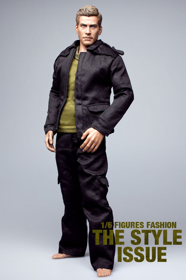 1//6 Scale Male Tactical Suit Black Vest//Pants//Belt for 12/" Action Figure Body