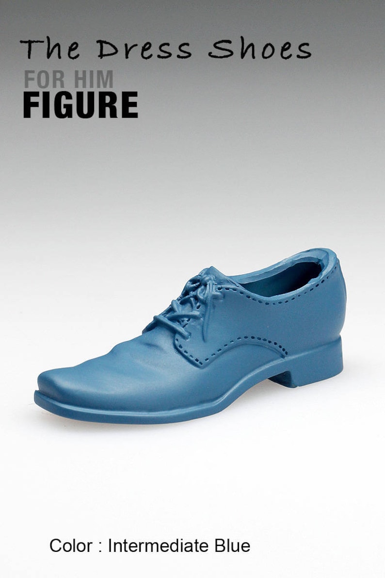ms1002-07 Intermediate Blue Dress Shoes for 16 Figure Enterbay Hot Toys TTL 12 Tall Doll Plastic
