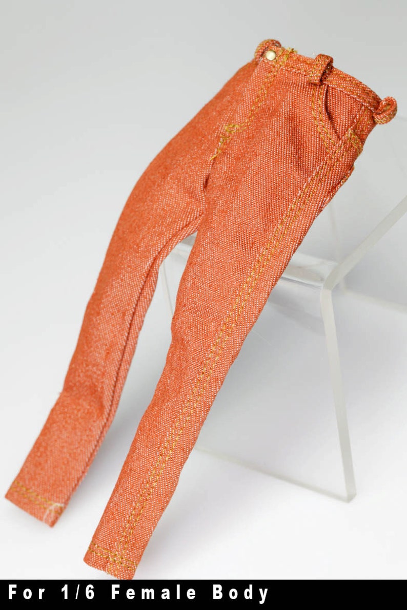 gc0167 Orange Brown slim fit fashion pants Jeans for 16 female action figure 12 Tall Doll