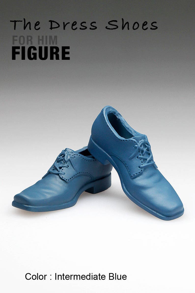 ms1002-07 Intermediate Blue Dress Shoes for 16 Figure Enterbay Hot Toys TTL 12 Tall Doll Plastic