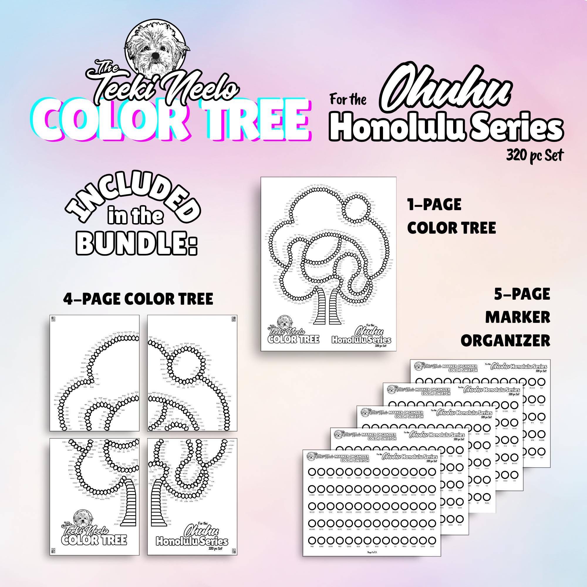 Ohuhu COLOR TREE and SWATCH for the Honolulu 320 pc Set - Printable Color Tool &  Marker Organizer Swatch (Instant Download) by Teeki Neelo