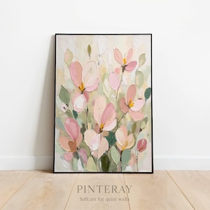 Pink Floral Abstract Print: Boho Botanical Wall Art (Digital Download