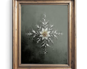 Edelweiss Flower Wall Art | Alpine Snowflake Botanical Print | Symbolic Mountain Winter Decor