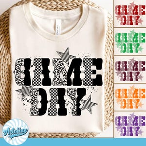 Gameday PNG, Retro Football png, Football Mom png, Football Shirt Png, Checkered Star Football Png sublimation, Game Day Png