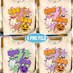 Fantasma di Halloween retrò PNG: design di zucca a scacchi (download digitale)