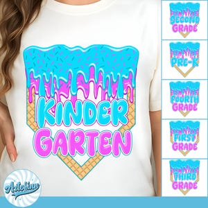 Ice Cream Drip PNG Bundle: Back to School Sublimation Design (Digital Download)