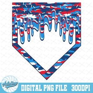 Home Plate Drip Baseball Sprinkle PNG, Red White Blue Camo, Blue Drip, Patriotic Drip PNG, Baseball Life, Camo Drip, Ice Cream Drip