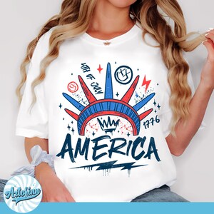 4th of July Statue of Liberty Png, USA Png, America 4th July Png, Graffiti America Png, USA America Flag, American Girl Png