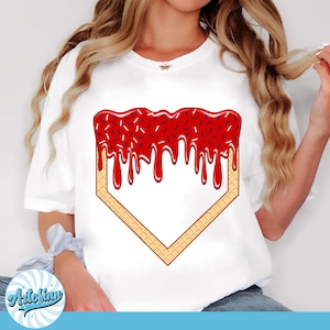 Baseball Drip PNG, Red Drip and Cotton Candy Accents, Playful Sprinkle Drip, Cotton Candy Drip PNG, Baseball Png, Ice Cream Drip