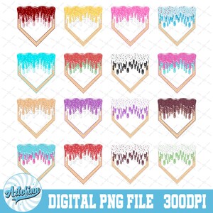 Drip Baseball Plate PNG: Waffle Cone Home Plate Clipart (Digital Download)