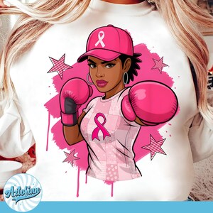 Black Women Fight Breast Cancer PNG: African American, Pink Ribbon, Awareness, Sublimation Png
