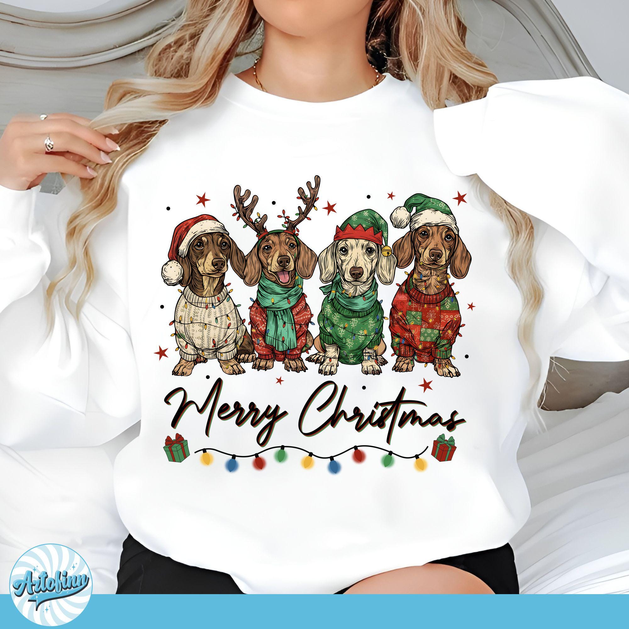 Merry Christmas Dachshund Dog PNG, Cute Puppies, Christmas Holiday Pet ...