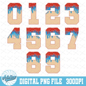 4th of July PNG | Red white and Blue Drip Numbers PNG | Patriotic Drip PNG | Baseball Life | Sprinkle Drip | Ice Cream Drip | Baseball Drip