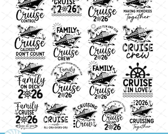 Family Cruise 2026 SVG Bundle, Family Vacation 2026 Svg, Family Trip 2026 Svg, Cruise Squad 2026 Svg, Family Crew Shirt Svg,Digital Download
