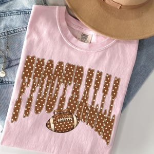 Comfort Colors® Preppy Football Polka Dots T-Shirt, Touchdown Shirt, Game Day Shirt, Friday Night Lights Shirt, Football Mom Shirt