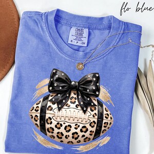 Comfort Colors® Coquette Football T-Shirt, Football Gameday Coquette Bow, Touchdown Season Shirt, Football Touchdown Shirt, Preppy Football