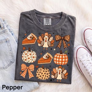 Comfort Colors® Coquette Thanksgiving Pumpkin Bow shirt, Pumpkin Spice shirt, Trending Cozy Season shirt, Preppy Autumn Shirt ,Turkey shirt