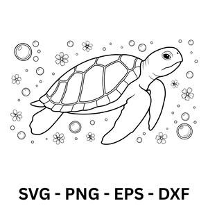 Turtle Svg, Sea Turtle Clipart, Floral Sea Turtle Svg, Sea Turtle Cut File, Beach Turtle Vector, Tortoise Svg, Baby Turtle Svg