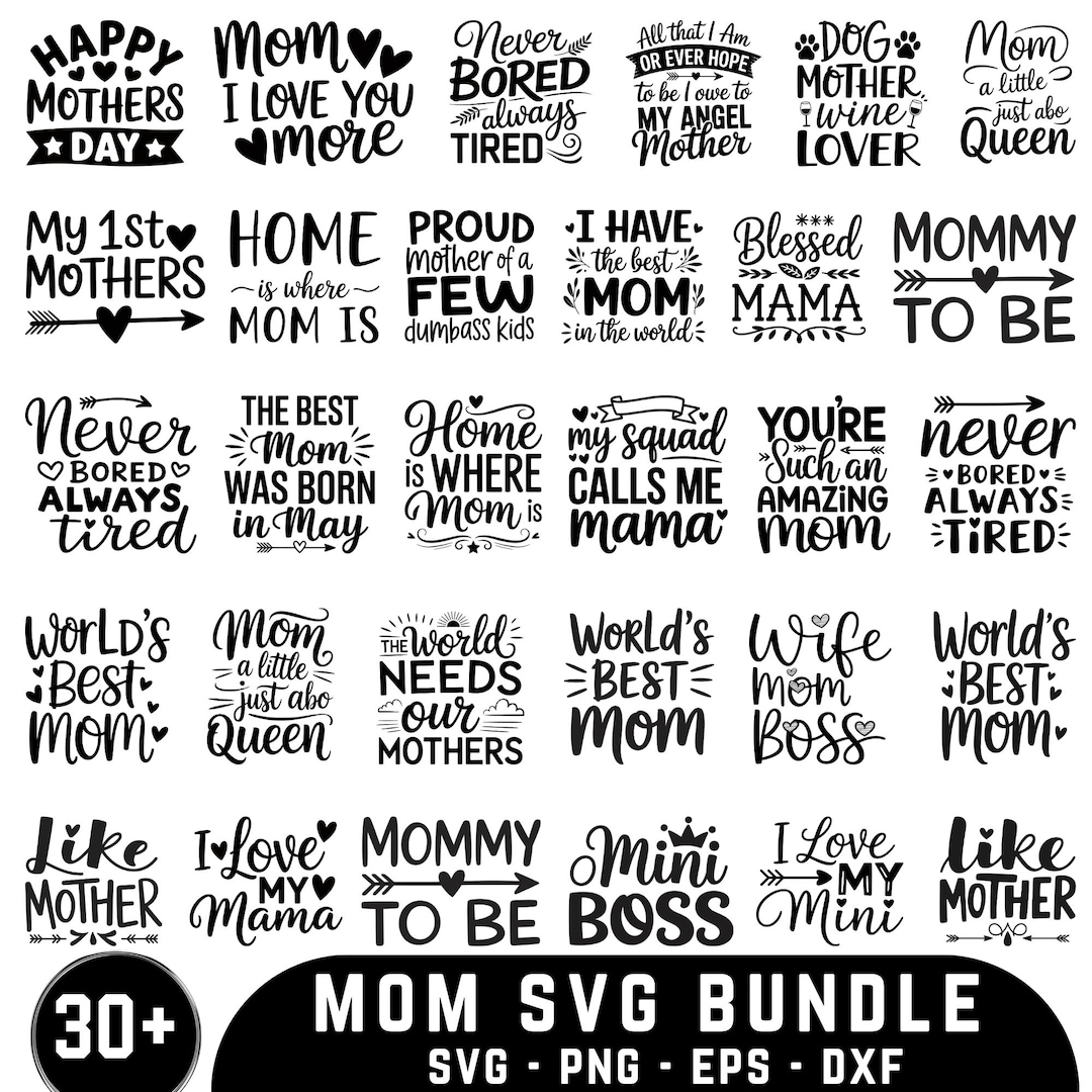 Mum Plotter Svg Bundle, Mum SVG Bundle, Mother's Day Vector Icons ...