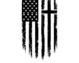 Flagga med kors Svg, amerikansk flagga och kors, kristen Svg, flaggdesign, kors Svg, klippfiler, Svg, direktnedladdning