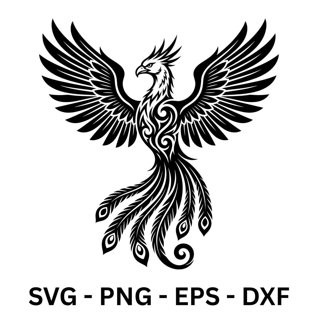Phoenix Rising Svg, Phoenix Bird Svg, Rising Phoenix Symbol of Rebirth ...