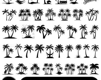 Palm Tree Svg, Palm Beach Svg, Palm Tree Sunset Svg,  Palm Tree Vector, Summer Svg,  Silhouette. Beach Svg, Nature Svg, Cut files for Cricut