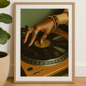 Black Girl Art, Black Woman Art, Trendy Wall Art, Black Woman Wall Art, Fashion, Song Lover, DJ, Printable, Black Woman Art