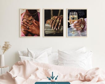 Black Girl Luxury Set of 3 | Black Girl Room Decor | Printable Wall Art