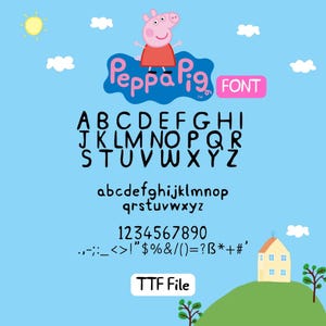 Peppa Pig Font Digital Download I Peppa Pig Birthday Font DIY