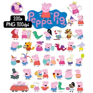 Peppa Pig Characters Png Clipart Instant Download
