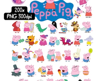 Peppa Pig Postacie Png Clipart Natychmiastowe Pobieranie