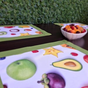 Fruit Placemats for Dinning Room Table,  Washable Placemats for Dinning Table Decor, Elegant Placemats,  Lemon Placemats