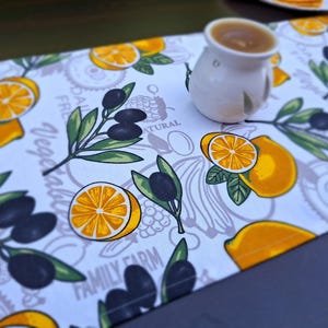 Lemon Table Runner for Dinner Table Runner, Narrow Table Runner for Lemon Table Decor, Elegant Table Runner, 36 inch Table Runner