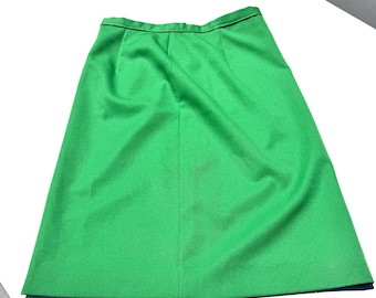 m-l / vintage kelly grüner handgemachter Midirock aus Polyester