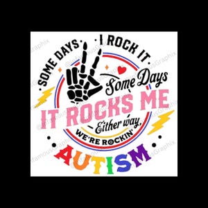 Autism Awareness Rock Hand PNG | Rainbow Neurodiversity Graphic (Digital Download)