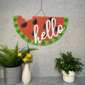 Hello Watermelon Door Hanger | Summer Door Decor | Fruit Melon Spring
