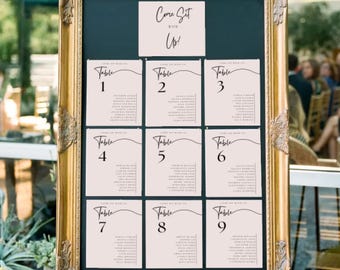 Editable Wedding Seating Chart Template: Canva Table Cards (digital ...