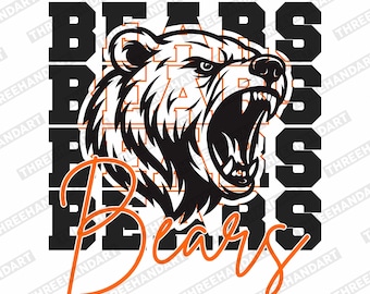 Bears Mascot (svg, png, eps, dxf) Digital Files
