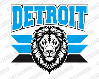 Detroit Lion Mascot SVG, Detroit Football Cut File (Digital Download)